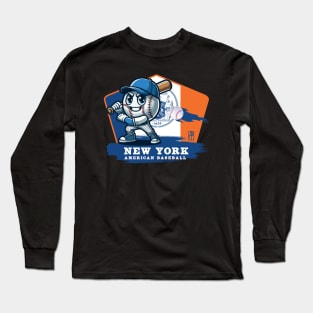 USA - American BASEBALL - New York - Baseball mascot - New York baseball Long Sleeve T-Shirt